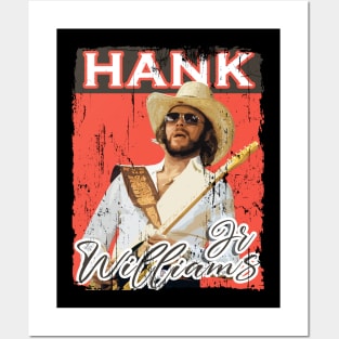 Hank Williams Jr On Guitar yellow color Posters and Art